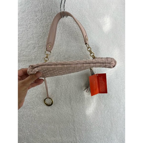 Elliott Lucca Womens Intreccio III Hobo Handbag Pink Basket Wave Sling S New - Picture 7 of 9